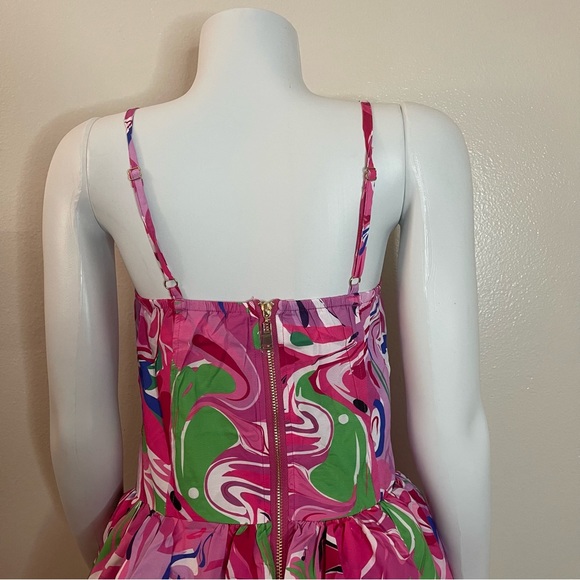 Bohemian pink multi ruffle high low maxi dress - Picture 4 of 14